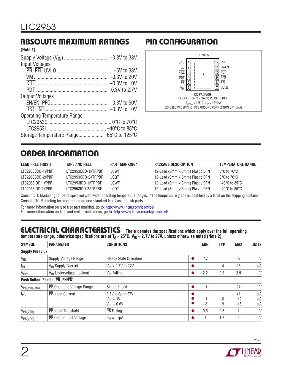 IC封装资料_电源管理芯片_LTC2953CDD-1_PBF.pdf_第2页