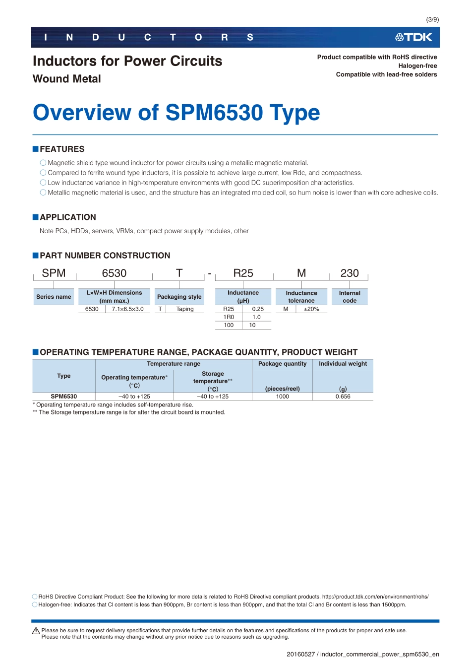 IC封装资料_电感_SPM6530T-3R3M.pdf_第3页