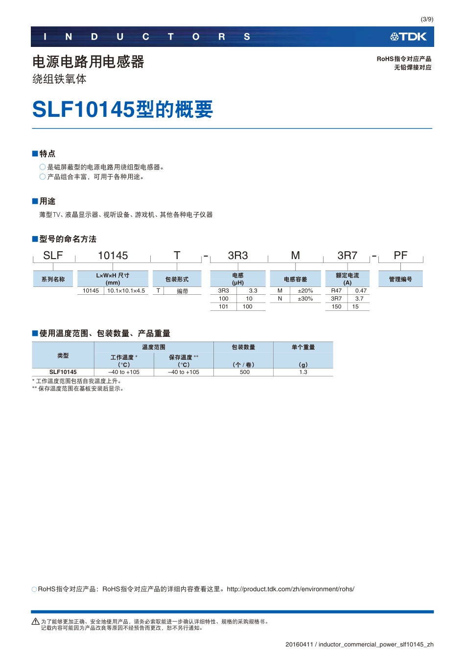 IC封装资料_电感_SLF10145T-3R3N3R7-PF.pdf_第3页