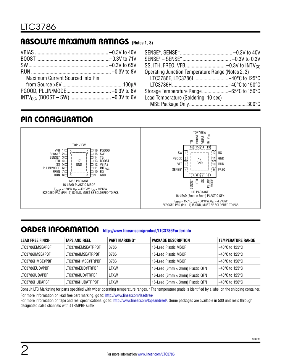 IC封装资料_电源管理芯片_LTC3786IUD_TRPBF.pdf_第2页