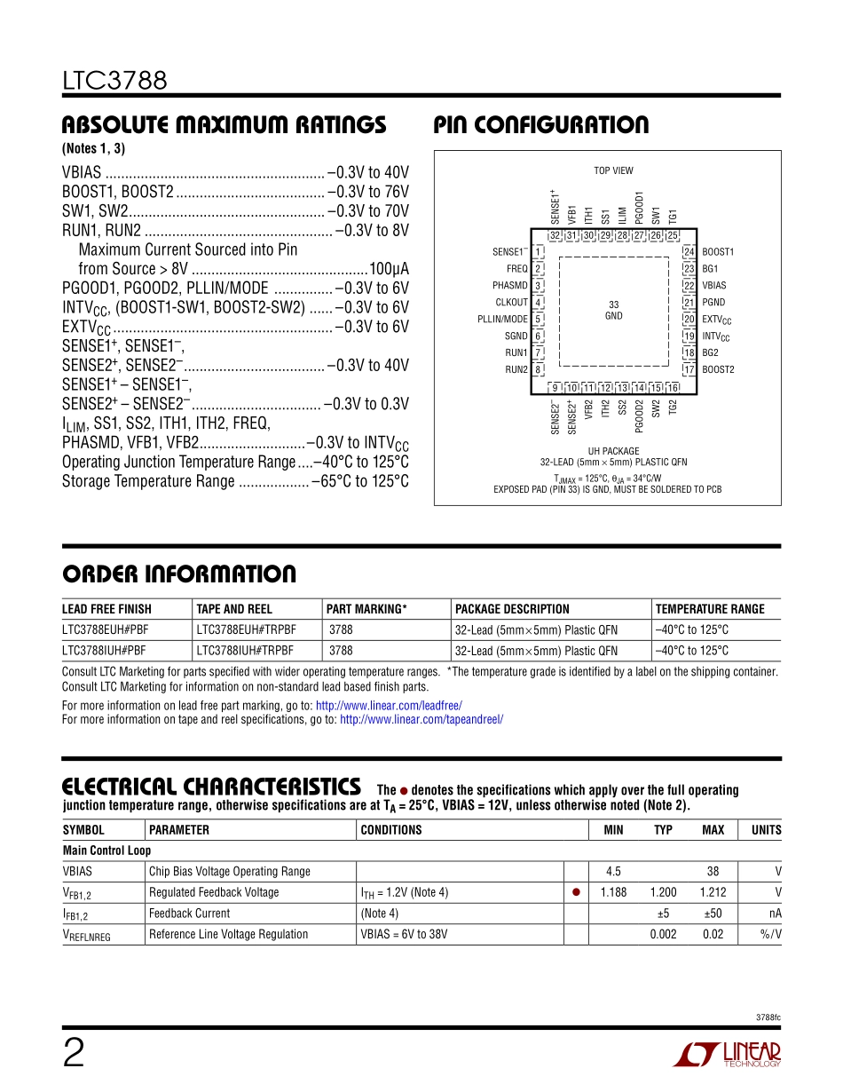 IC封装资料_电源管理芯片_LTC3788EUH_TRPBF.pdf_第2页