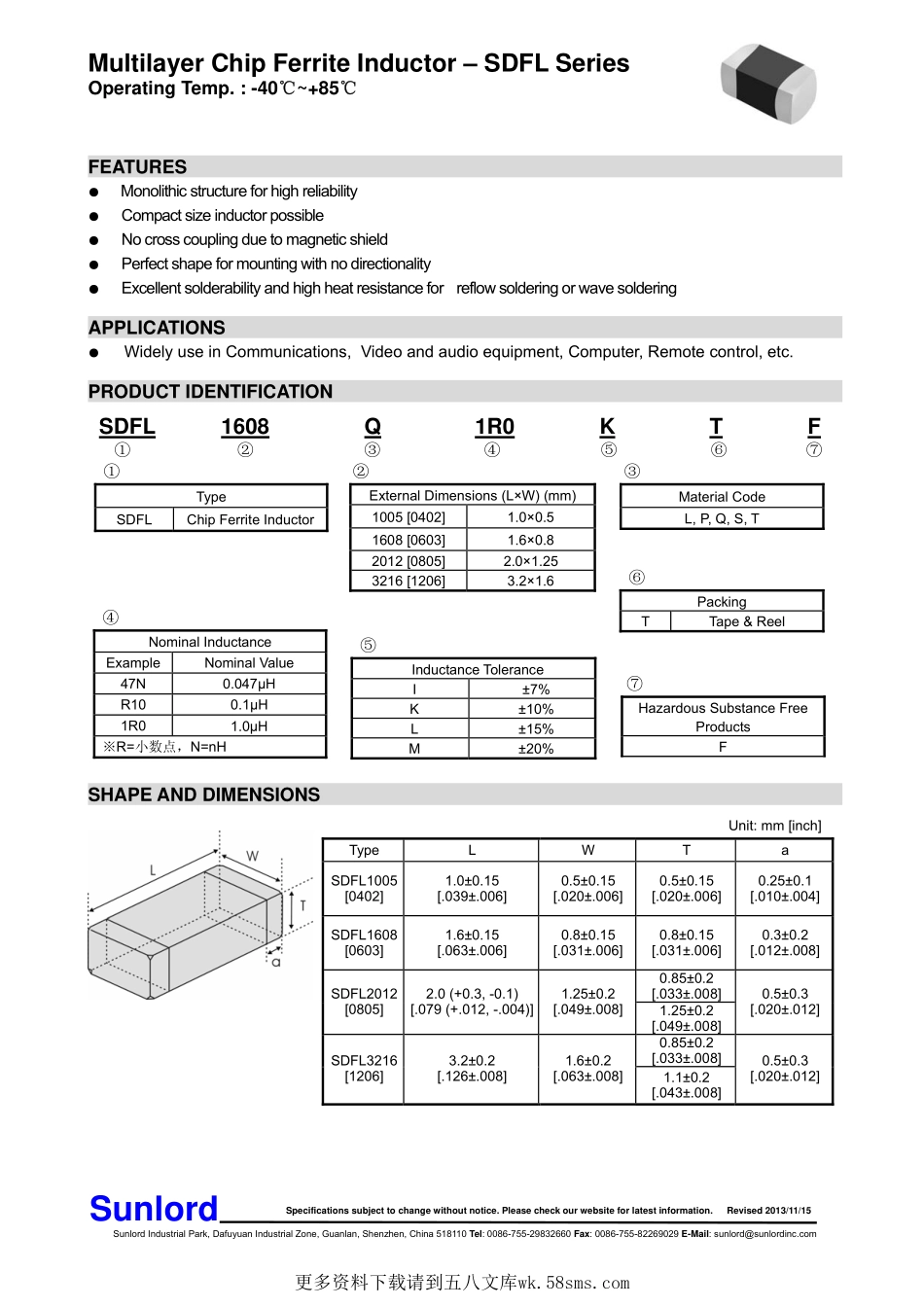 IC封装资料_电感_SDFL2012T220KTF.pdf_第1页