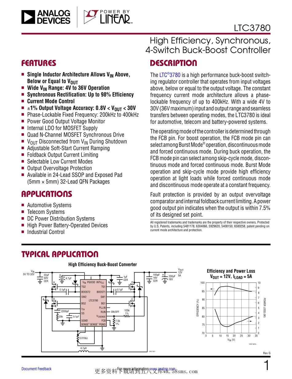 IC封装资料_电源管理芯片_LTC3780EG_TRPBF.pdf_第1页