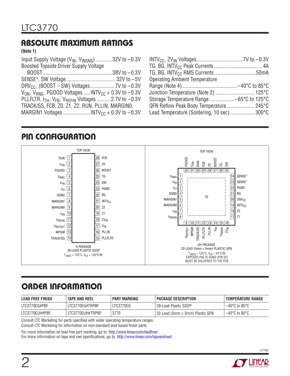 IC封装资料_电源管理芯片_LTC3770EUH_TRPBF.pdf_第2页