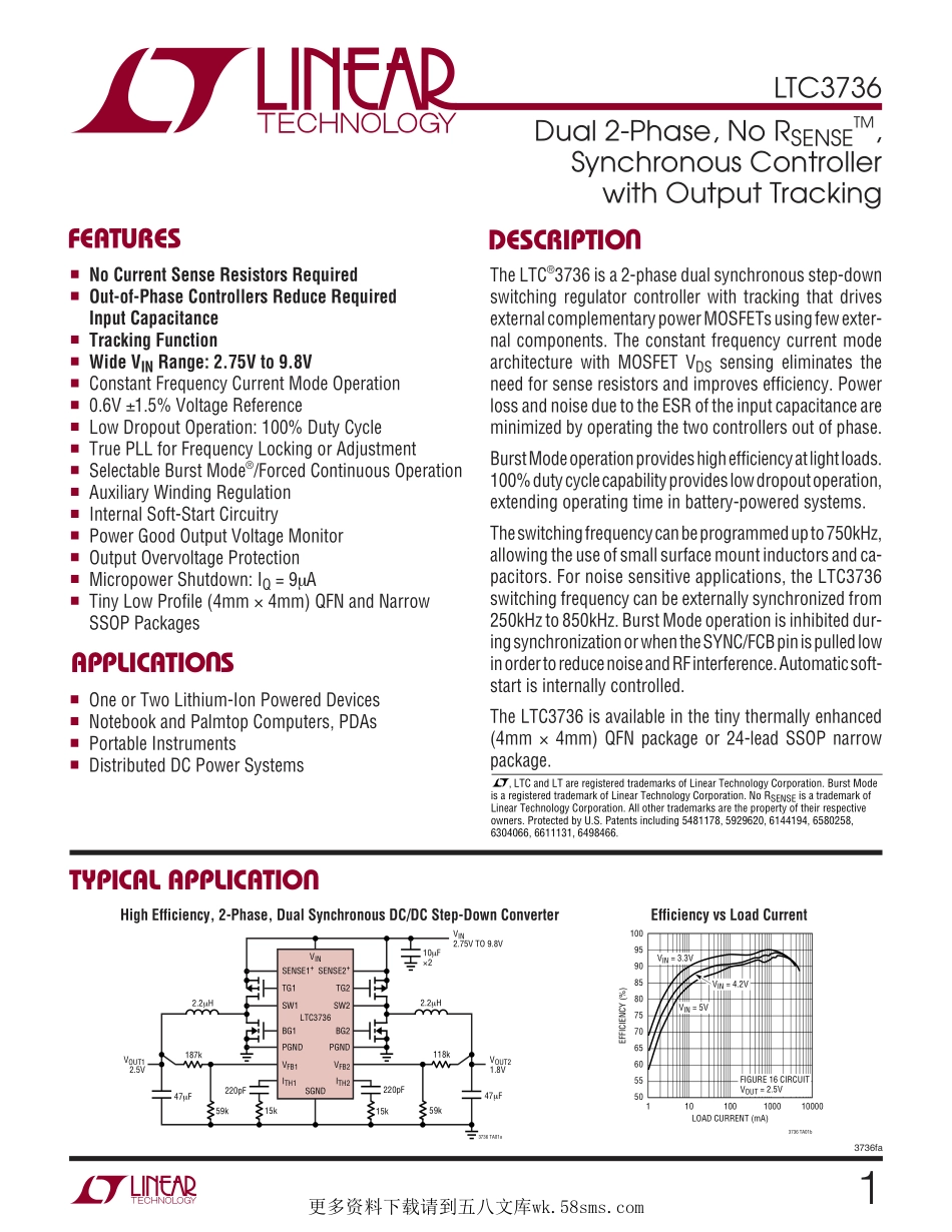 IC封装资料_电源管理芯片_LTC3736EUF_TRPBF.pdf_第1页