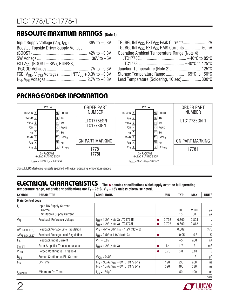 IC封装资料_电源管理芯片_LTC1778EGN_TRPBF.pdf_第2页