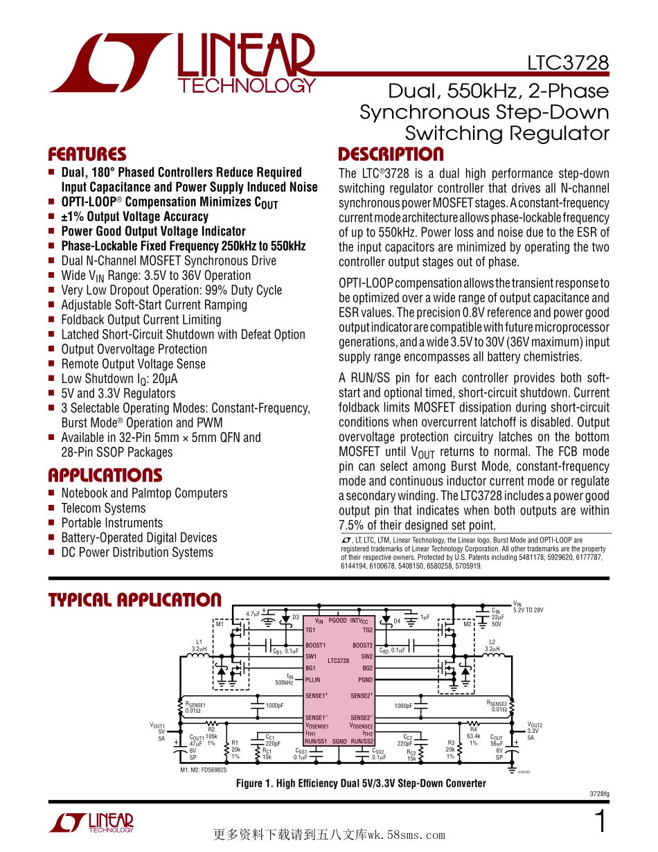 IC封装资料_电源管理芯片_LTC3728EUH_TRPBF.pdf_第1页