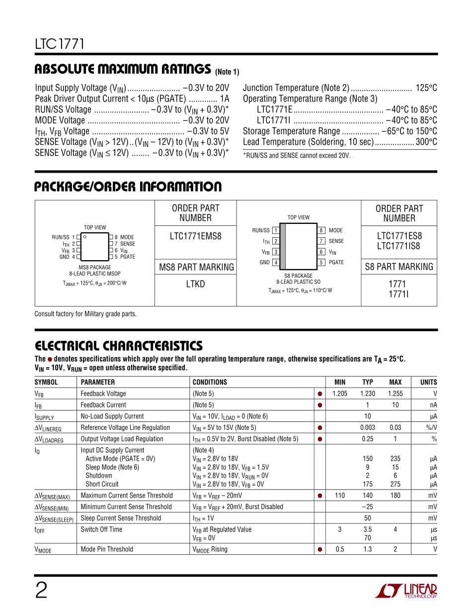 IC封装资料_电源管理芯片_LTC1771ES8_TRPBF.pdf_第2页