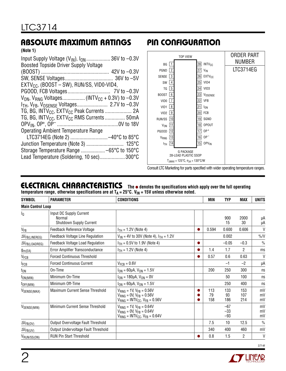 IC封装资料_电源管理芯片_LTC3714EG_TRPBF.pdf_第2页