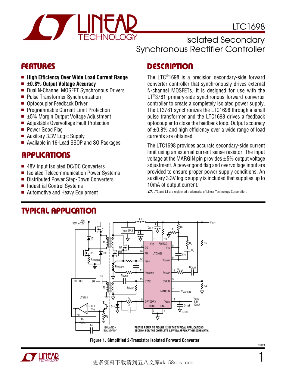 IC封装资料_电源管理芯片_LTC1698IGN_PBF.pdf_第1页