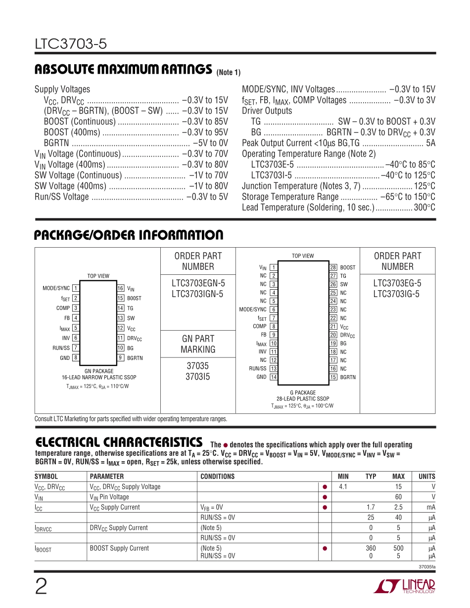 IC封装资料_电源管理芯片_LTC3703IGN-5_TRPBF.pdf_第2页