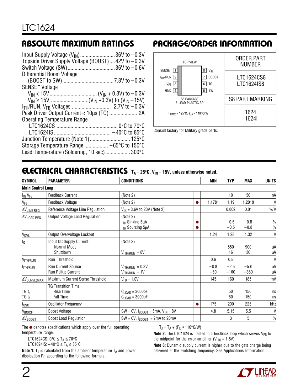 IC封装资料_电源管理芯片_LTC1624IS8_TRPBF.pdf_第2页