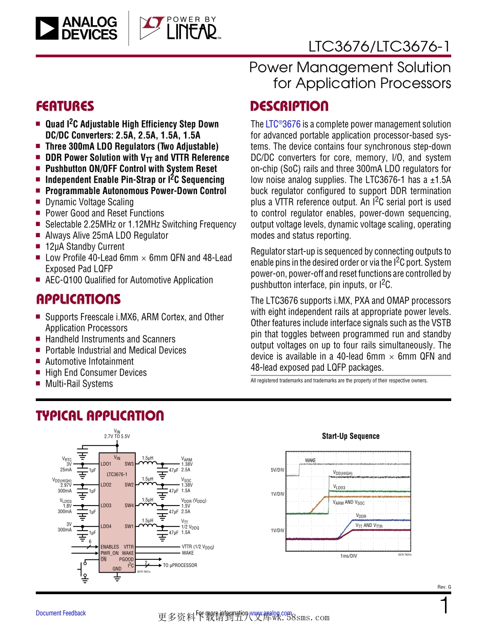 IC封装资料_电源管理芯片_LTC3676EUJ_PBF.pdf_第1页