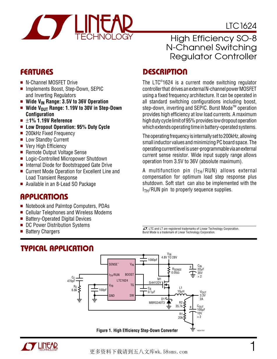 IC封装资料_电源管理芯片_LTC1624CS8_PBF.pdf_第1页