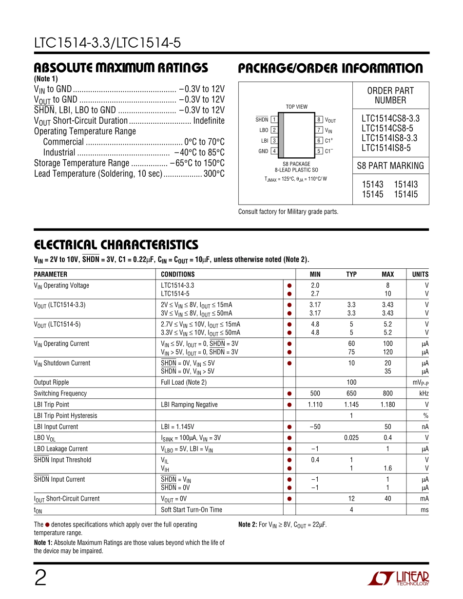 IC封装资料_电源管理芯片_LTC1514CS8-5_TRPBF.pdf_第2页