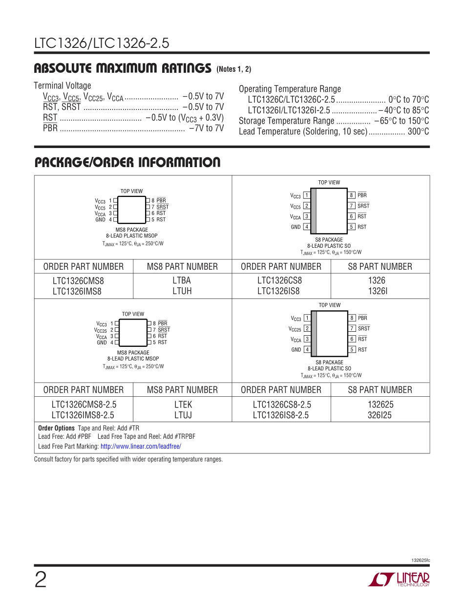 IC封装资料_电源管理芯片_LTC1326CS8-2.5_PBF.pdf_第2页