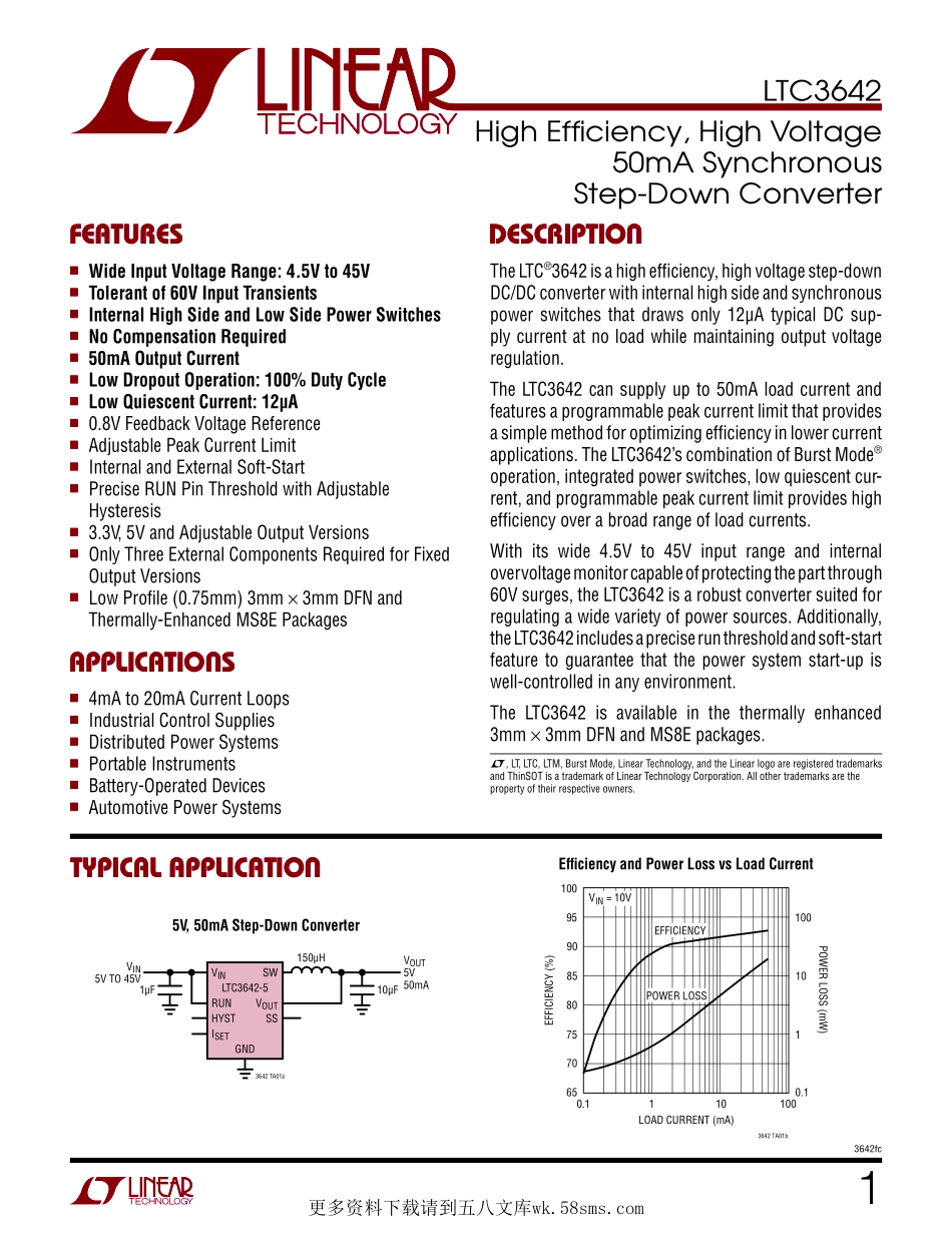 IC封装资料_电源管理芯片_LTC3642EDD-3.3_TRPBF.pdf_第1页