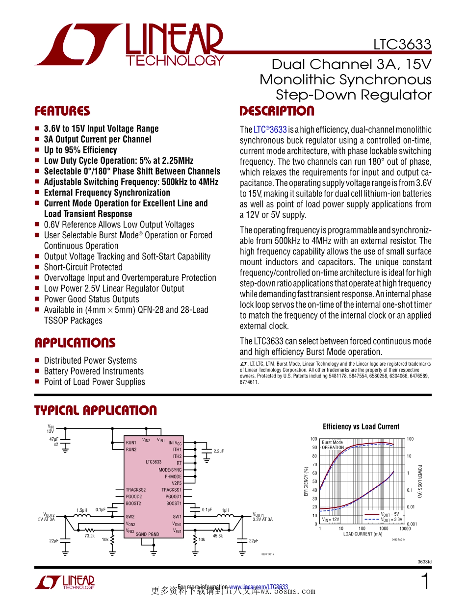 IC封装资料_电源管理芯片_LTC3633EUFD_TRPBF.pdf_第1页