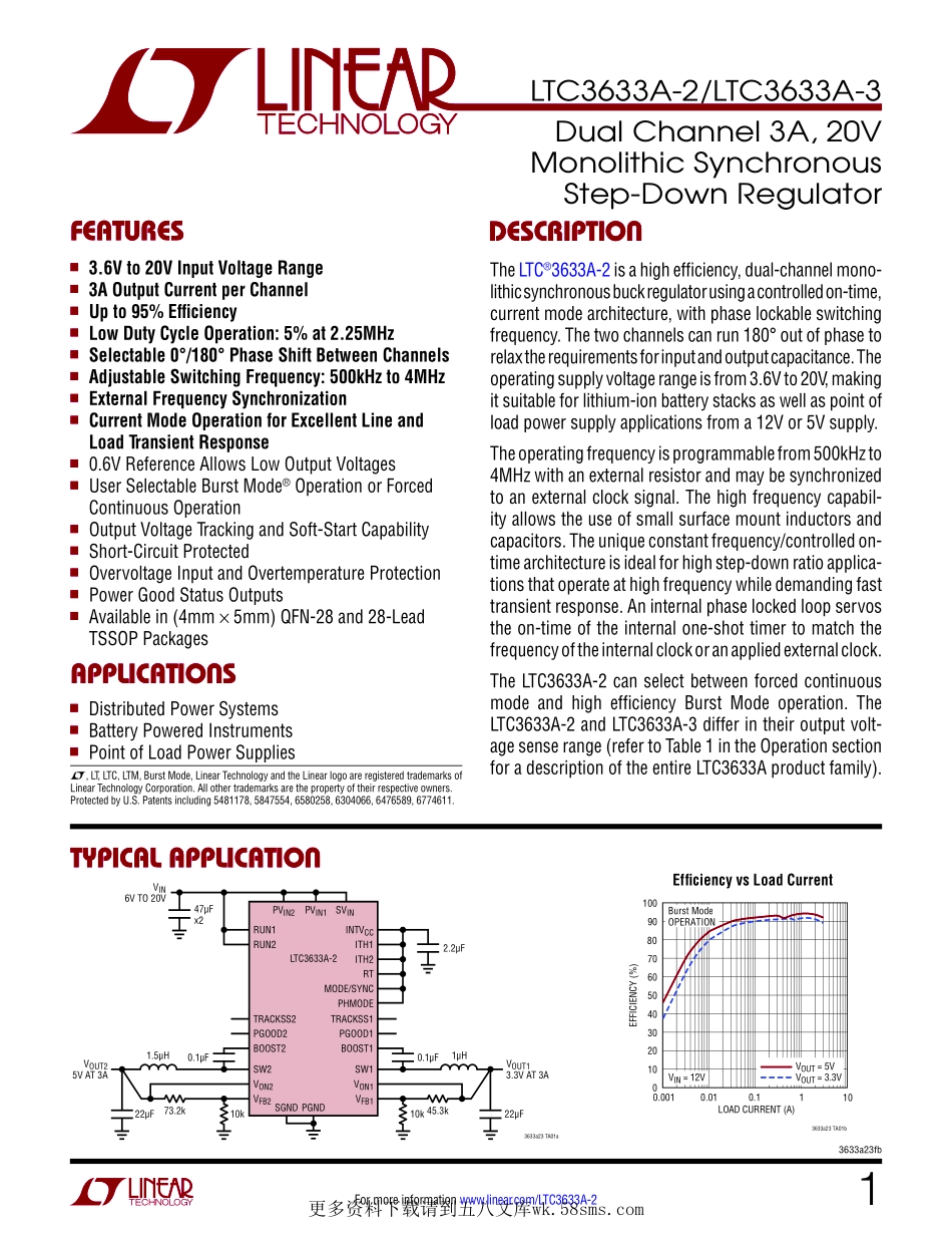 IC封装资料_电源管理芯片_LTC3633AIFE-2_PBF.pdf_第1页