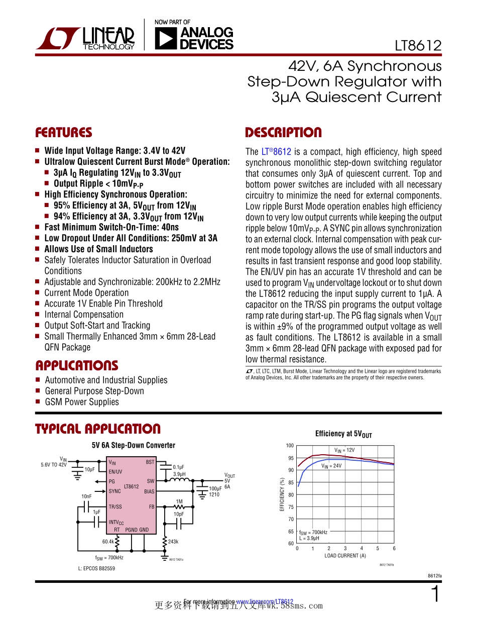 IC封装资料_电源管理芯片_LT8612EUDE_TRPBF.pdf_第1页