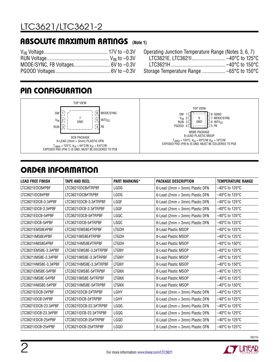 IC封装资料_电源管理芯片_LTC3621IMS8E_TRPBF.pdf_第2页