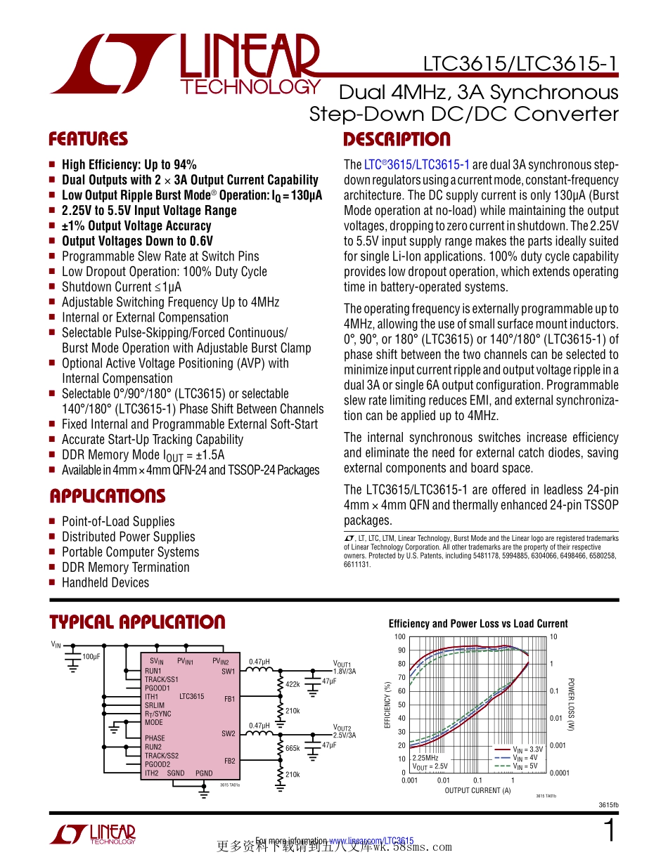 IC封装资料_电源管理芯片_LTC3615EUF_PBF.pdf_第1页