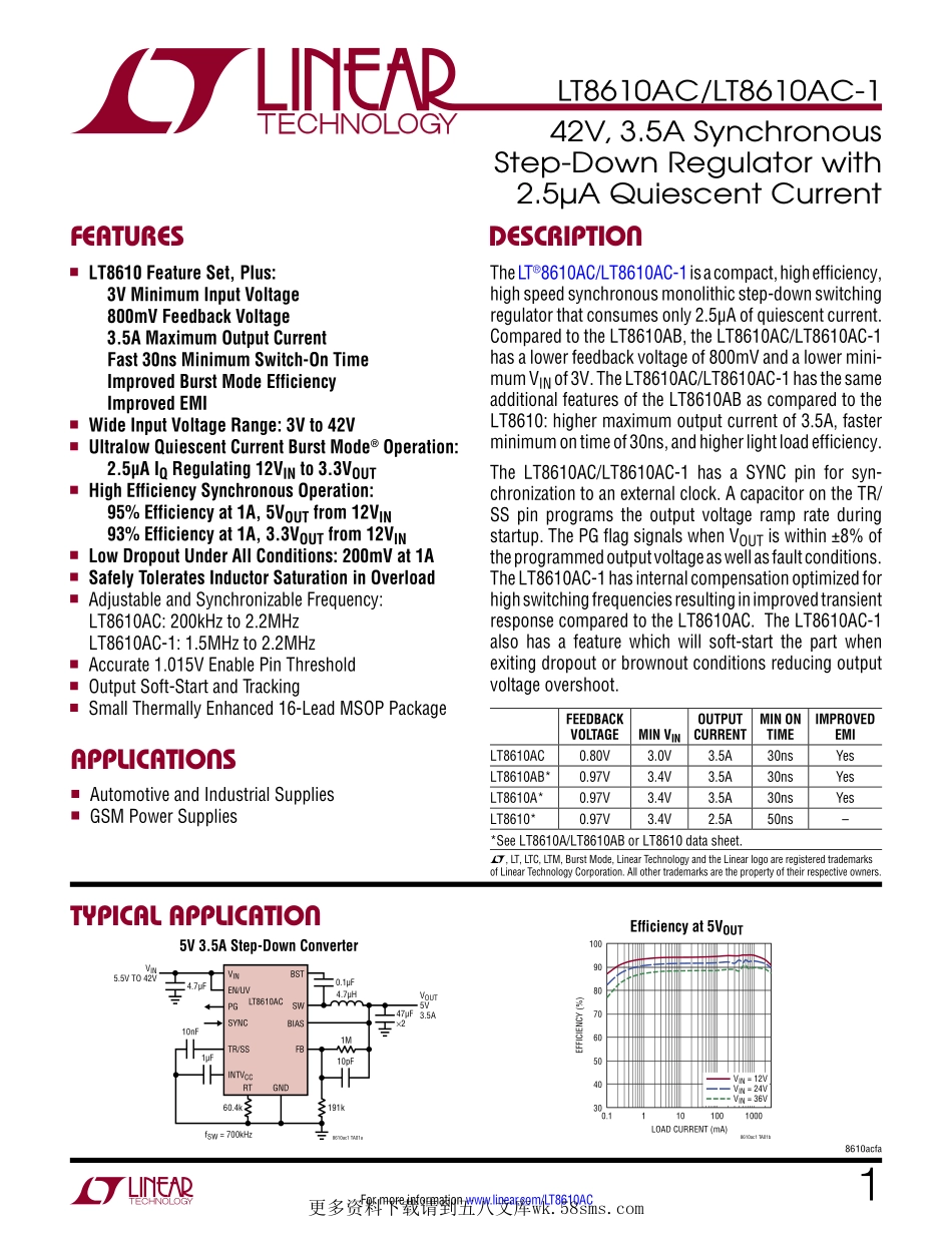 IC封装资料_电源管理芯片_LT8610ACEMSE_TRPBF.pdf_第1页