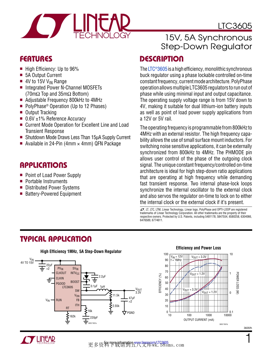 IC封装资料_电源管理芯片_LTC3605EUF_TRPBF.pdf_第1页