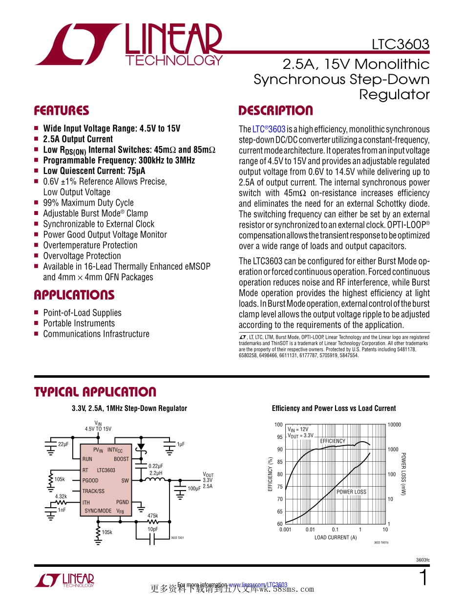 IC封装资料_电源管理芯片_LTC3603IUF_TRPBF.pdf_第1页