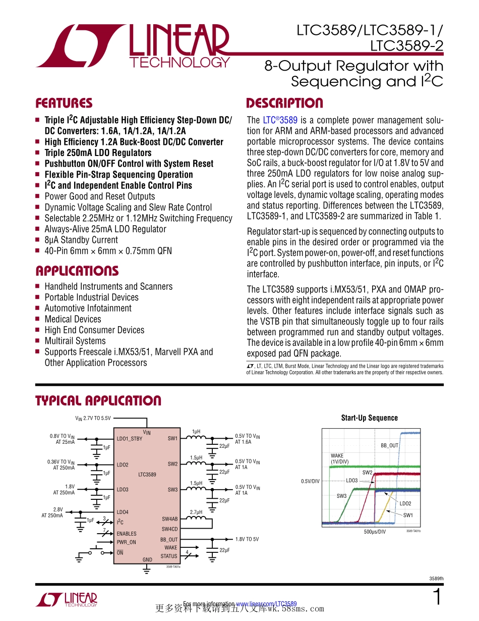 IC封装资料_电源管理芯片_LTC3589EUJ-2_TRPBF.pdf_第1页