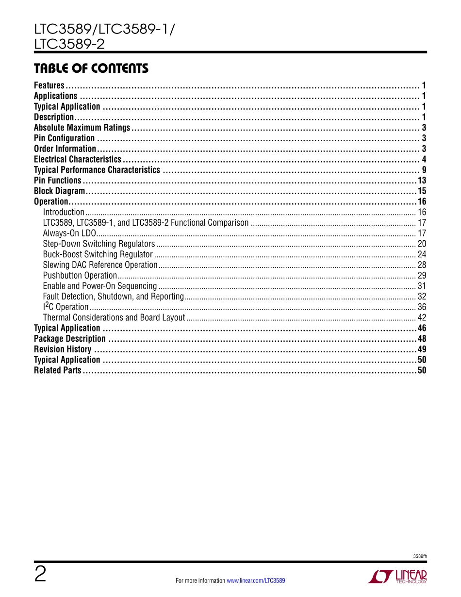 IC封装资料_电源管理芯片_LTC3589EUJ-2_TRPBF.pdf_第2页