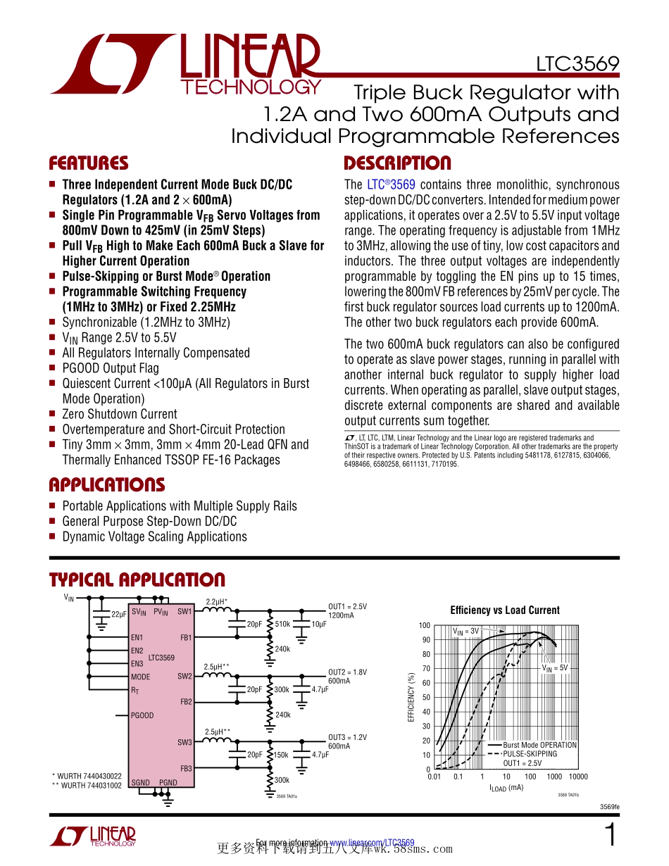 IC封装资料_电源管理芯片_LTC3569EUD_TRPBF.pdf_第1页