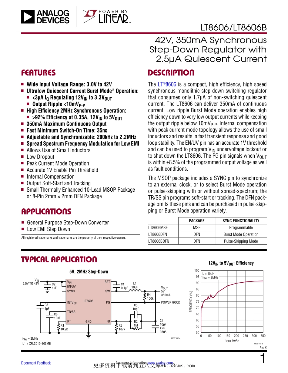 IC封装资料_电源管理芯片_LT8606IMSE_PBF.pdf_第1页