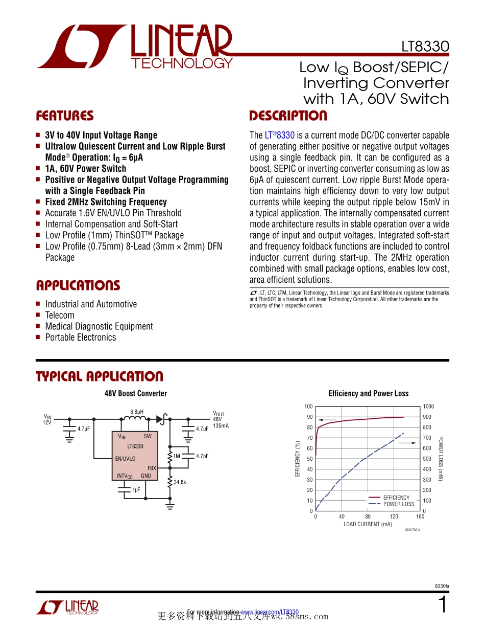 IC封装资料_电源管理芯片_LT8330EDDB_TRPBF.pdf_第1页