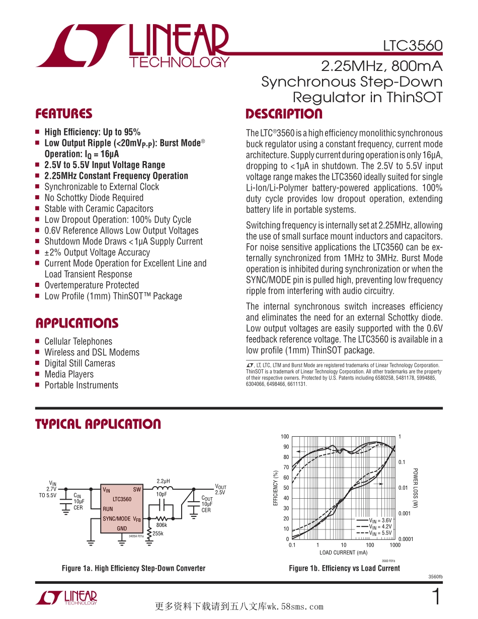 IC封装资料_电源管理芯片_LTC3560ES6_TRMPBF.pdf_第1页