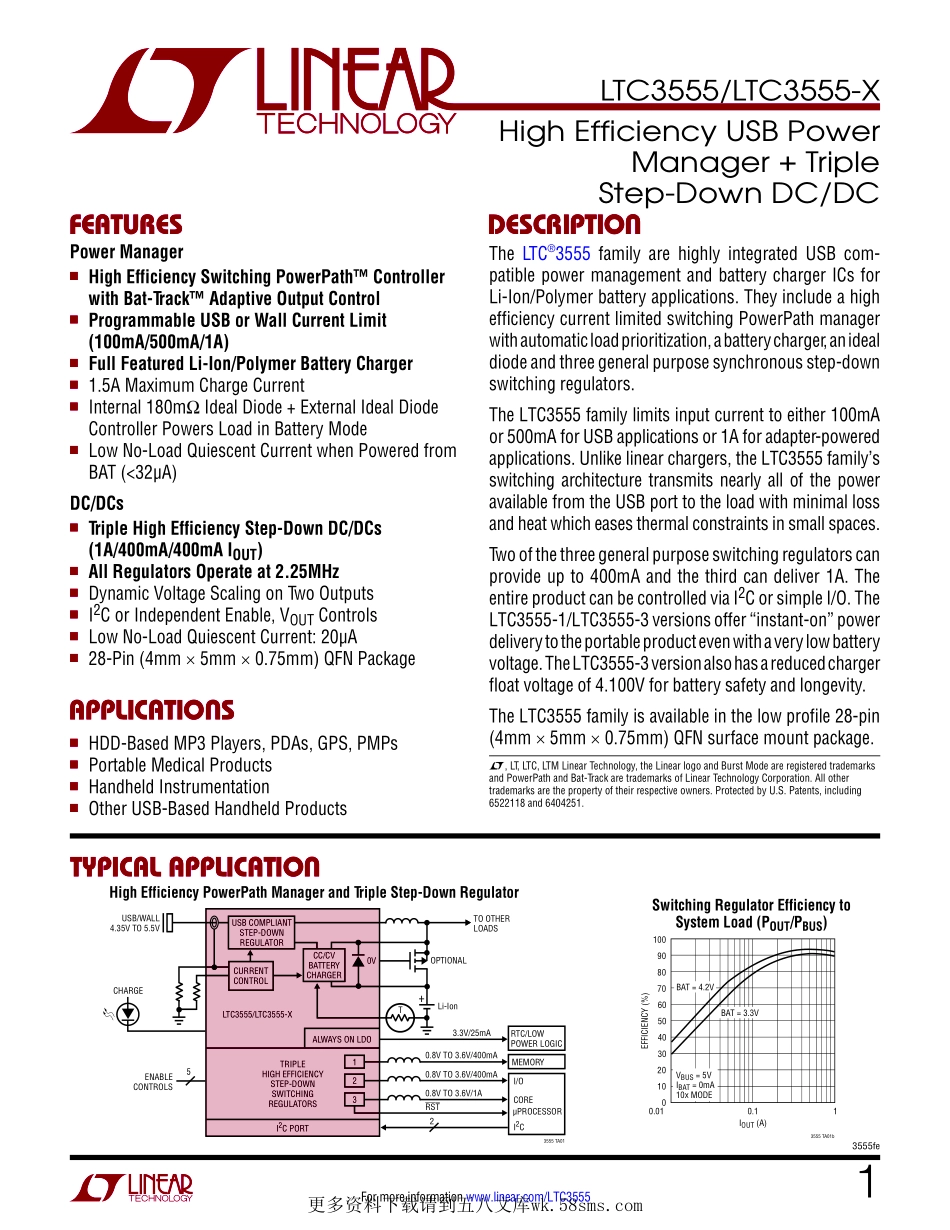 IC封装资料_电源管理芯片_LTC3555IUFD_TRPBF.pdf_第1页