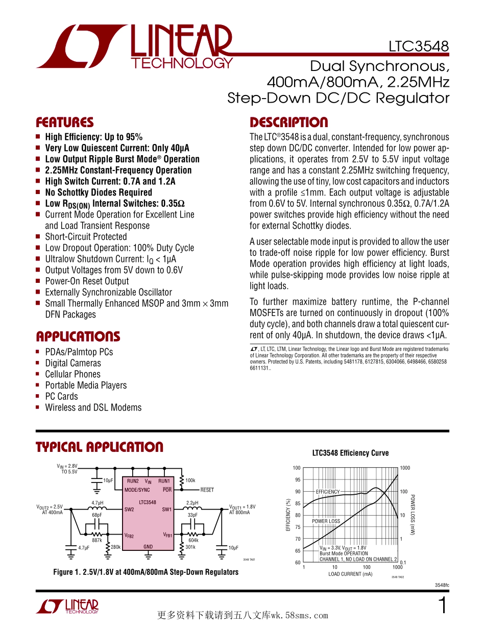 IC封装资料_电源管理芯片_LTC3548EMSE_TRPBF.pdf_第1页