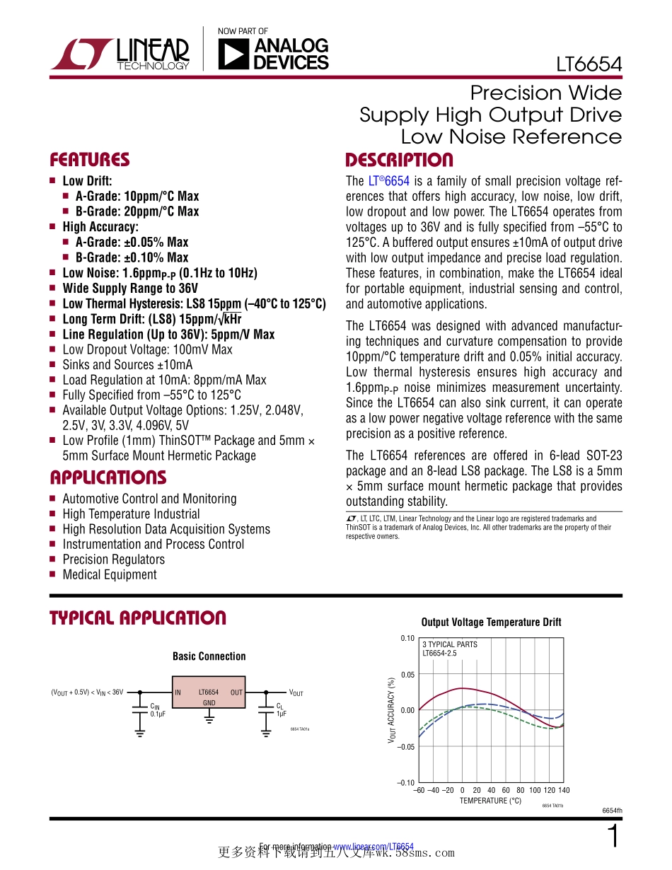 IC封装资料_电源管理芯片_LT6654AHS6-3.3_TRPBF.pdf_第1页