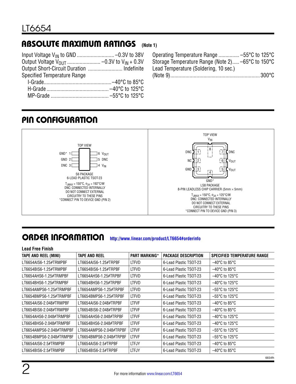 IC封装资料_电源管理芯片_LT6654AHS6-3.3_TRPBF.pdf_第2页