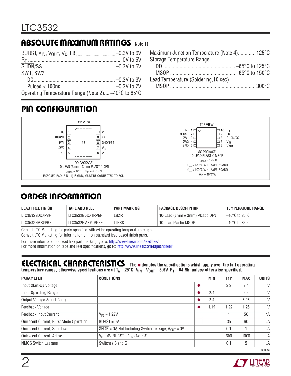 IC封装资料_电源管理芯片_LTC3532EDD_TRPBF.pdf_第2页