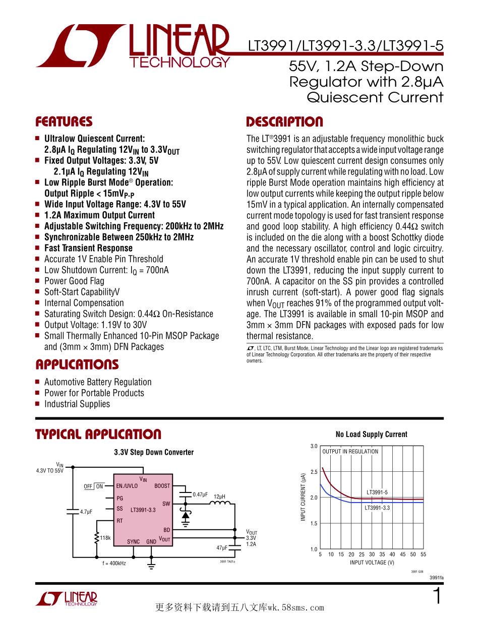 IC封装资料_电源管理芯片_LT3991EMSE_TRPBF.pdf_第1页