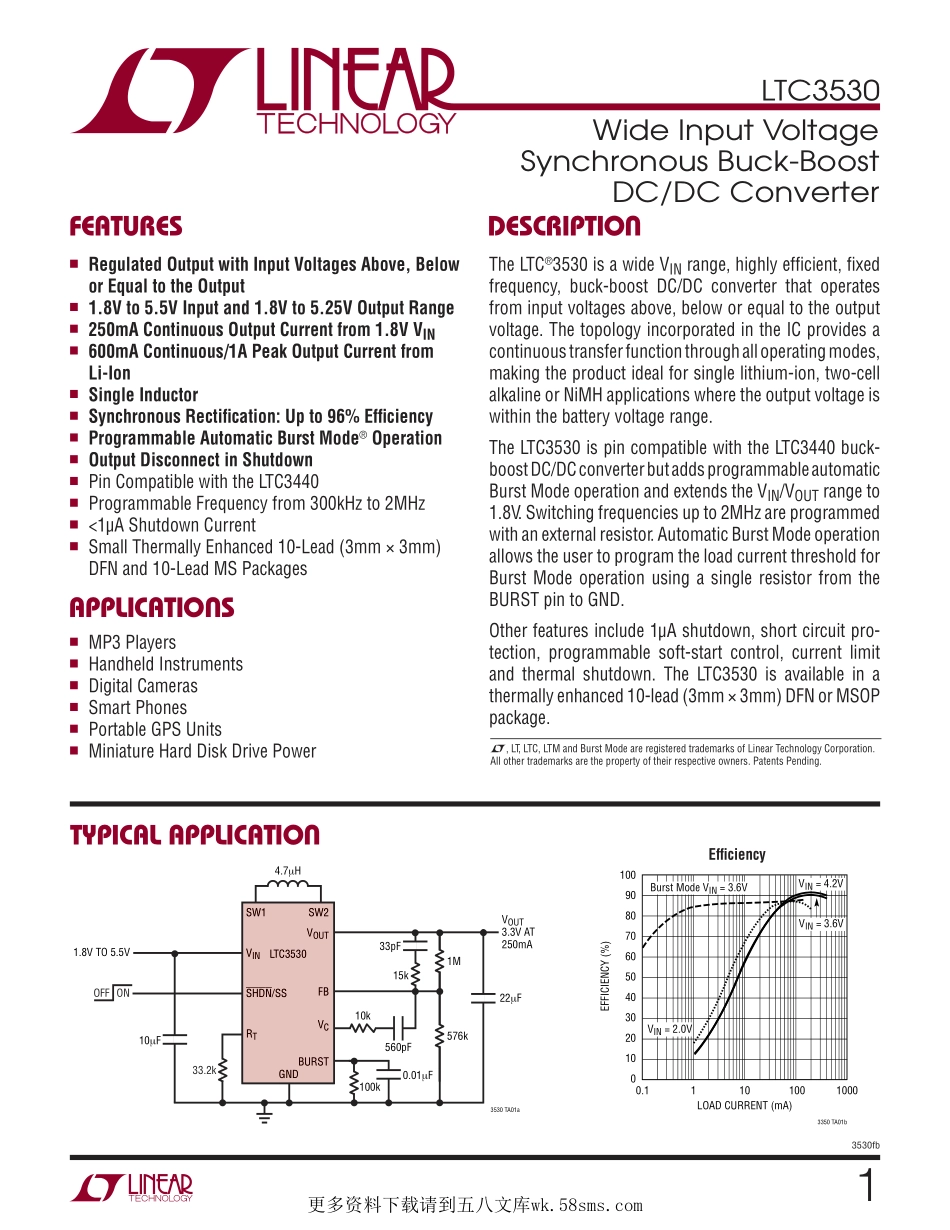 IC封装资料_电源管理芯片_LTC3530EDD_PBF.pdf_第1页