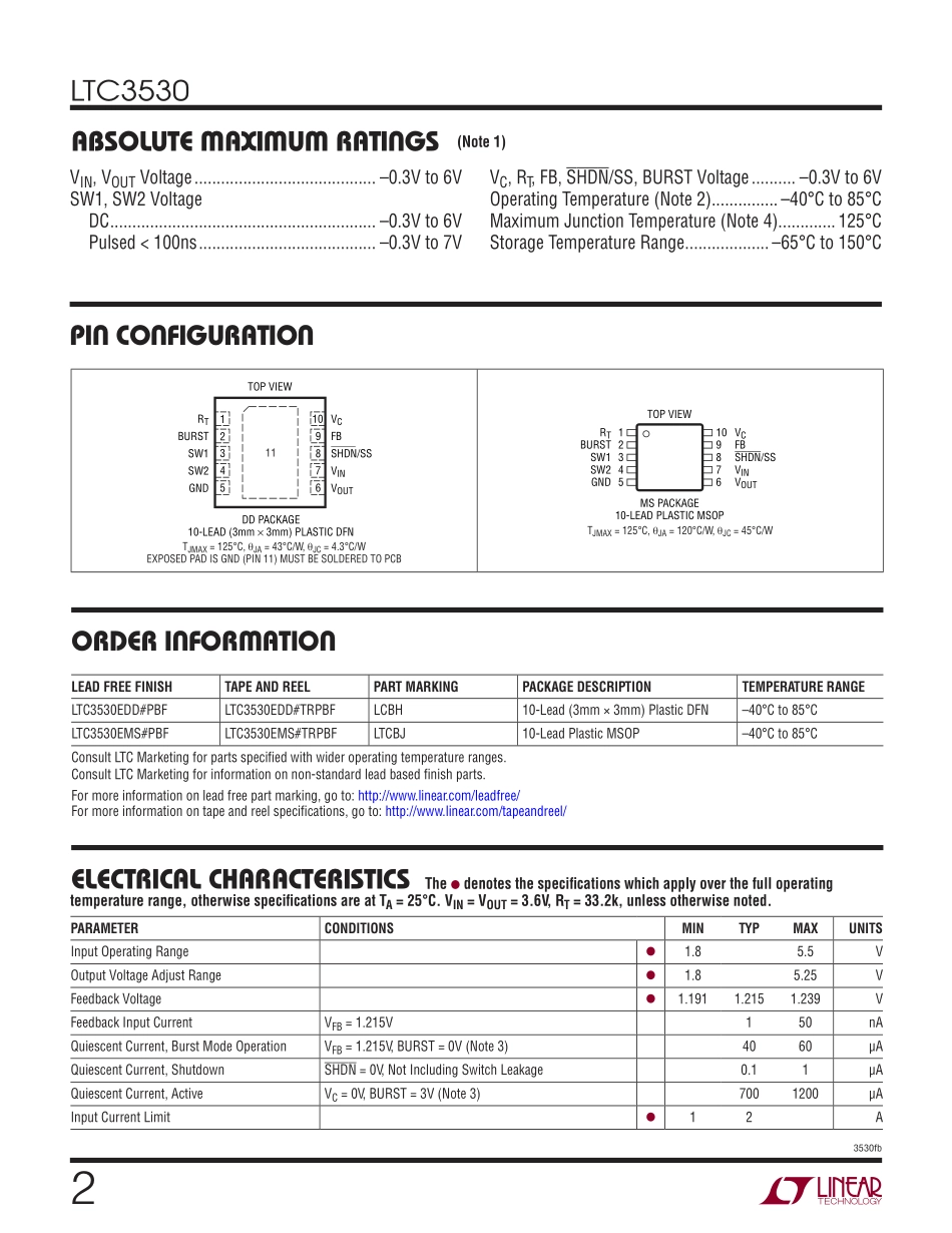 IC封装资料_电源管理芯片_LTC3530EDD_PBF.pdf_第2页