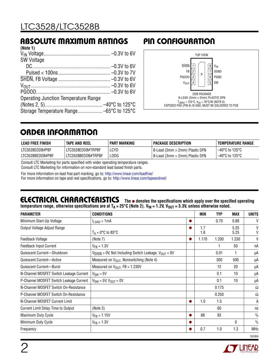 IC封装资料_电源管理芯片_LTC3528EDDB_TRPBF.pdf_第2页