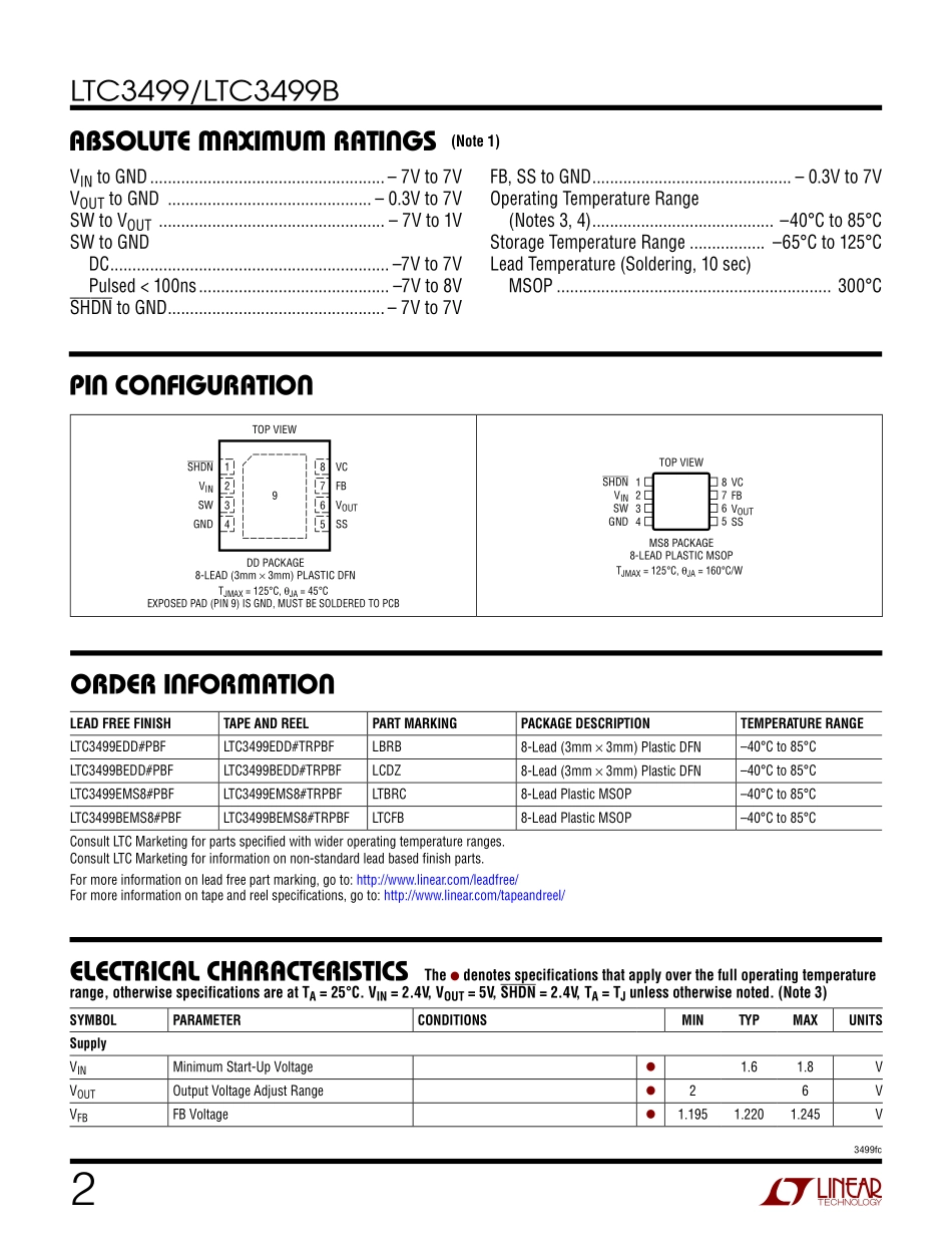 IC封装资料_电源管理芯片_LTC3499BEDD_TRPBF.pdf_第2页