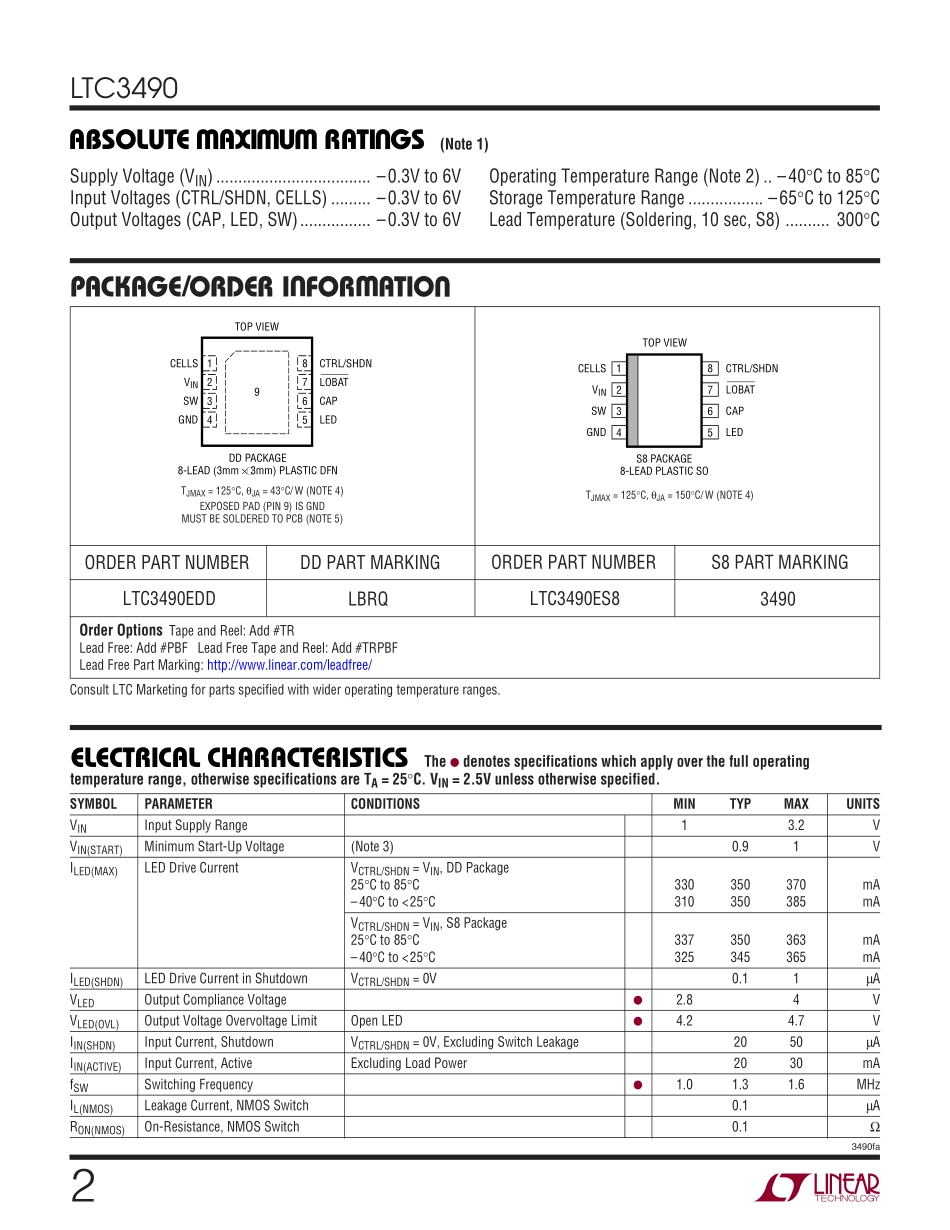 IC封装资料_电源管理芯片_LTC3490ES8_TRPBF.pdf_第2页