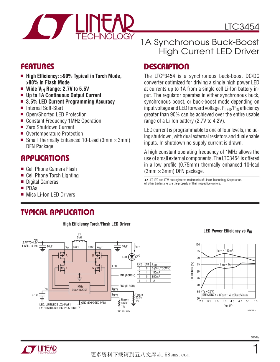 IC封装资料_电源管理芯片_LTC3454EDD_TRPBF.pdf_第1页