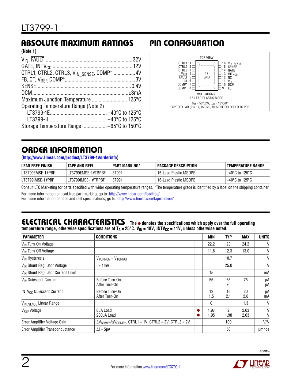 IC封装资料_电源管理芯片_LT3799EMSE-1_TRPBF.pdf_第2页