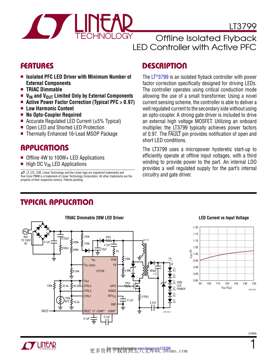 IC封装资料_电源管理芯片_LT3799EMSE_TRPBF.pdf_第1页