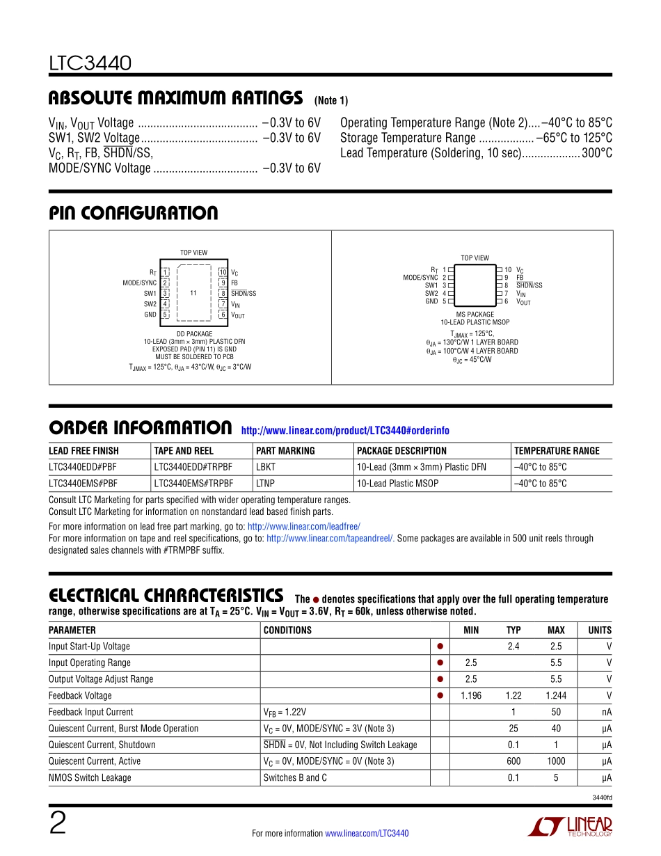 IC封装资料_电源管理芯片_LTC3440EMS_TRPBF.pdf_第2页